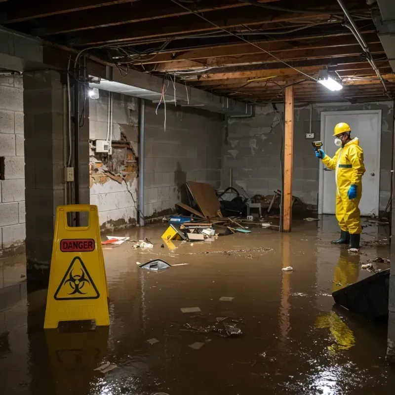 Flooded Basement Electrical Hazard in Bellville, TX Property